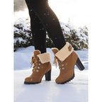 Ottilia | Fur-Trimmed Lace-Up Winter Boots – styled view