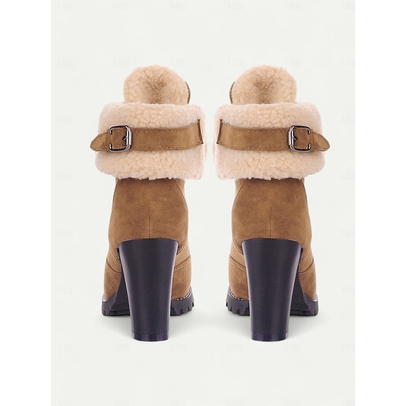 Ottilia | Fur-Trimmed Lace-Up Winter Boots – back view