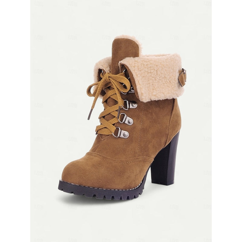 Ottilia | Fur-Trimmed Lace-Up Winter Boots – detail view