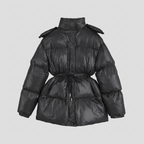 Ottoline | Glossy Drawstring Puffer Jacket – flat lay product view