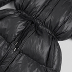 Ottoline | Glossy Drawstring Puffer Jacket – close-up drawstring waist