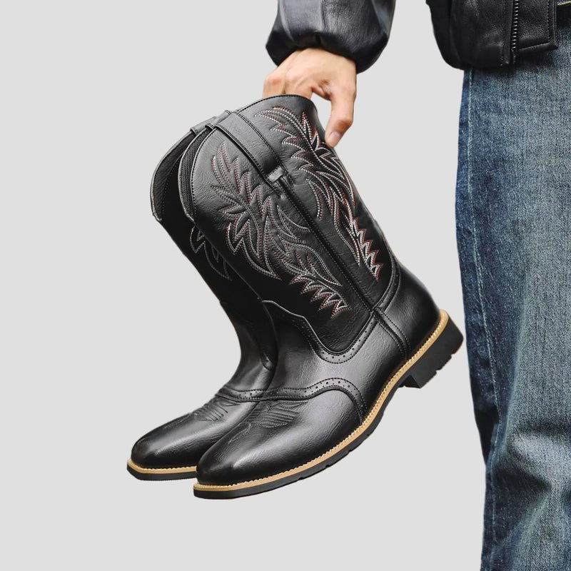 Owen Leather Cowboy Boots – front view