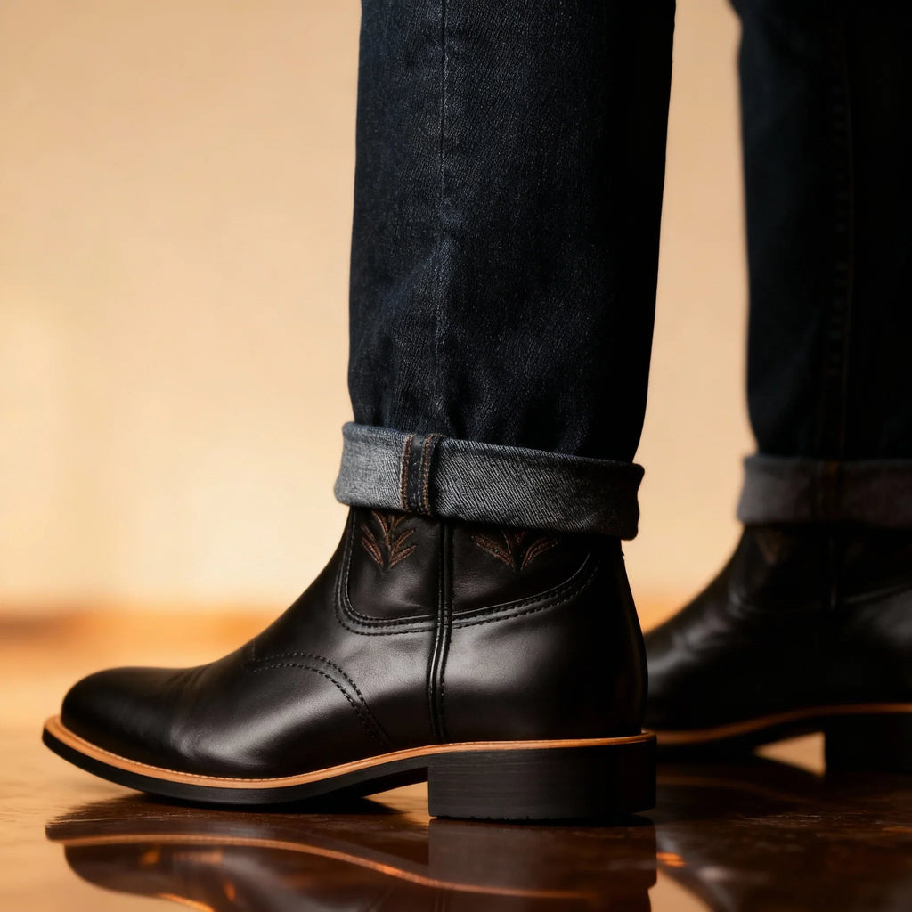 Owen Leather Cowboy Boots – side view