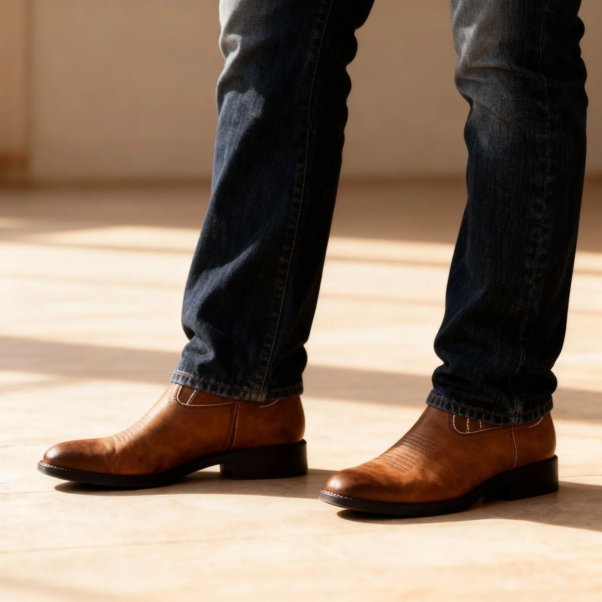 Owen Leather Cowboy Boots – front view