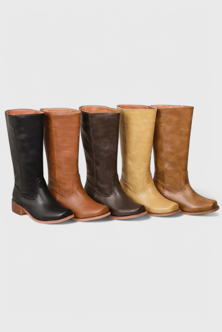 Paisley Classic Knee-High Heeled Boots – styled view