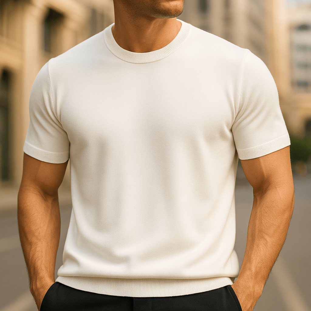Pankov Men's Elegant Short Sleeve Shirt made from breathable fabric, perfect for stylish summer wear. - 1