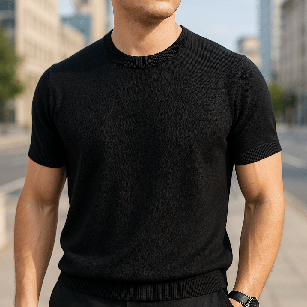 Pankov Men's Elegant Short Sleeve Shirt made from breathable fabric, perfect for stylish summer wear. - 4