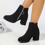 Penelope Elegant Block-Heel Ankle Boots – styled view