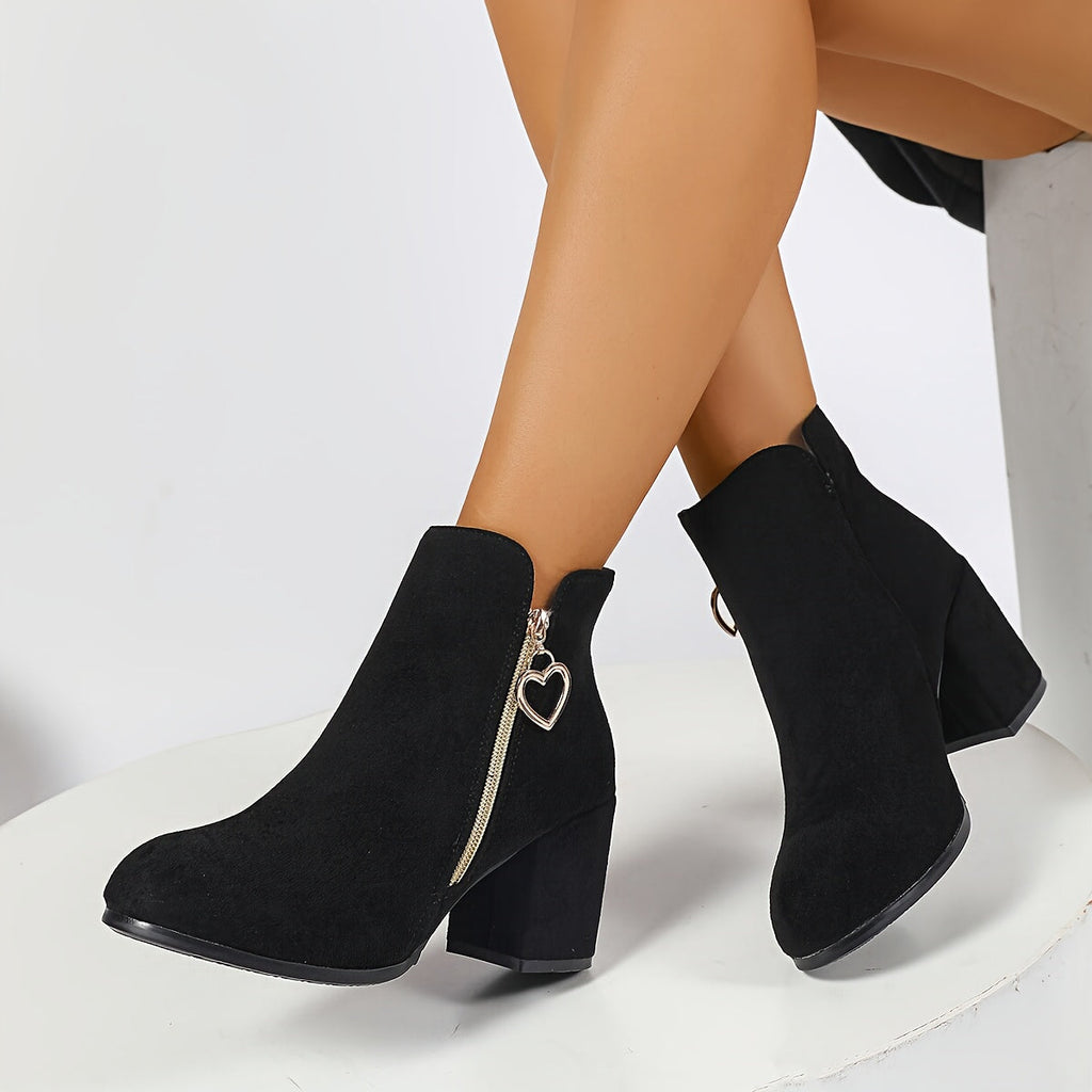 Penelope Elegant Block-Heel Ankle Boots – styled view