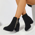 Penelope Elegant Block-Heel Ankle Boots – styled view