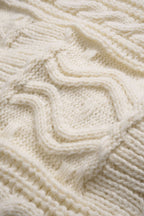 Petra Cable-Knit Denim Patch Pocket Cardigan by Vera Noir – close-up