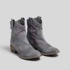 Philippa | Vintage Suede Western Boots – gray front view
