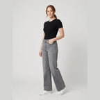 Piper | High-Waisted Wide-Leg Jeans – front view – gray