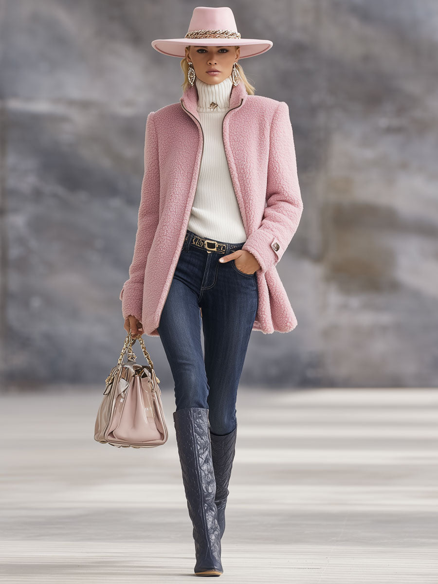 Polly Fleece Jacket by Vera Noir, zipper detail view
