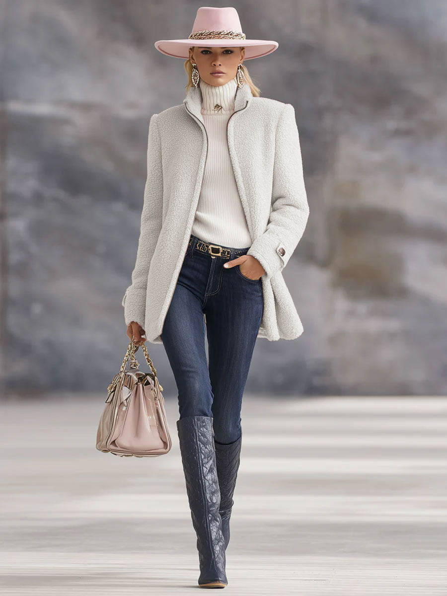 Polly Fleece Jacket by Vera Noir, styled outfit view