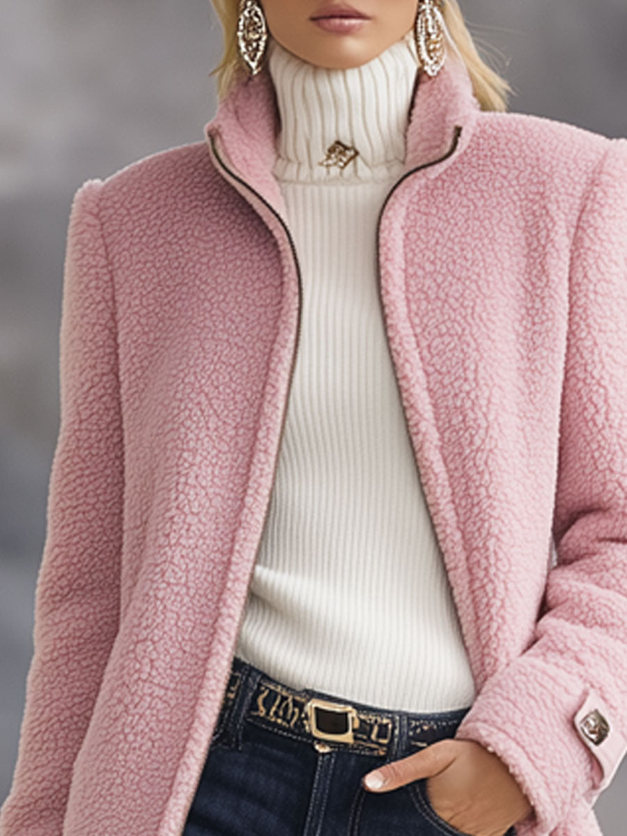 Polly Fleece Jacket by Vera Noir, worn full-length view
