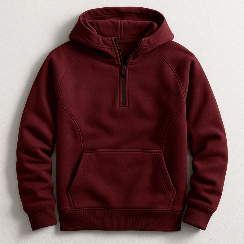 Porter Premium Hoodie in maroon – front view