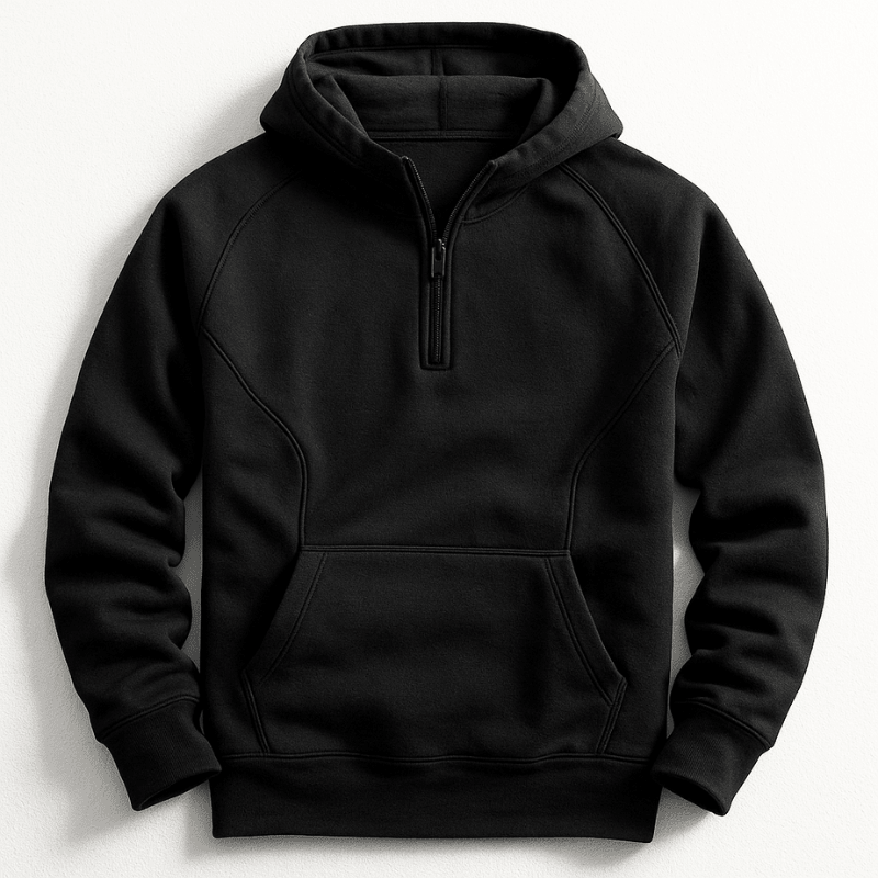 Porter Premium Hoodie in black – front view