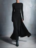 Queliravessa maxi dress, close-up of the side knot detail