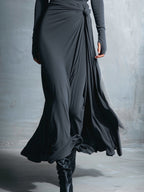 Queliravessa maxi dress, back view of the flowing skirt