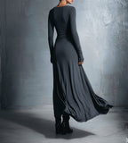 Queliravessa maxi dress in khaki, studio shot
