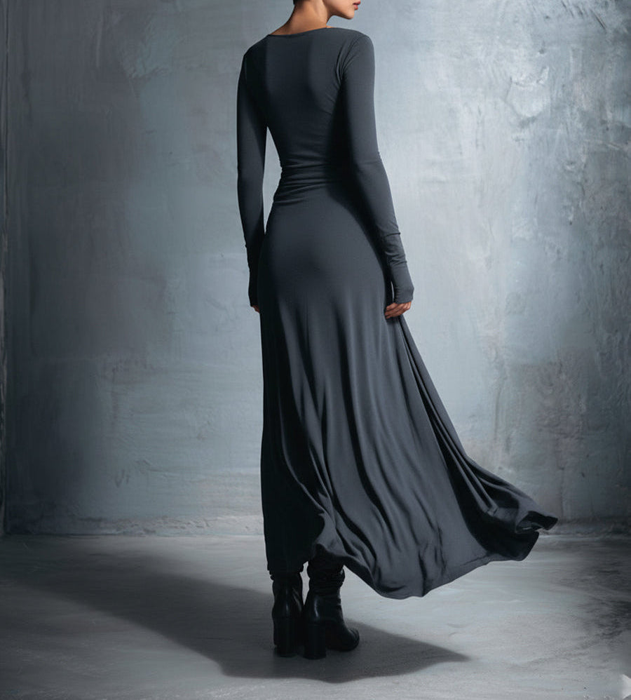 Queliravessa maxi dress in khaki, studio shot