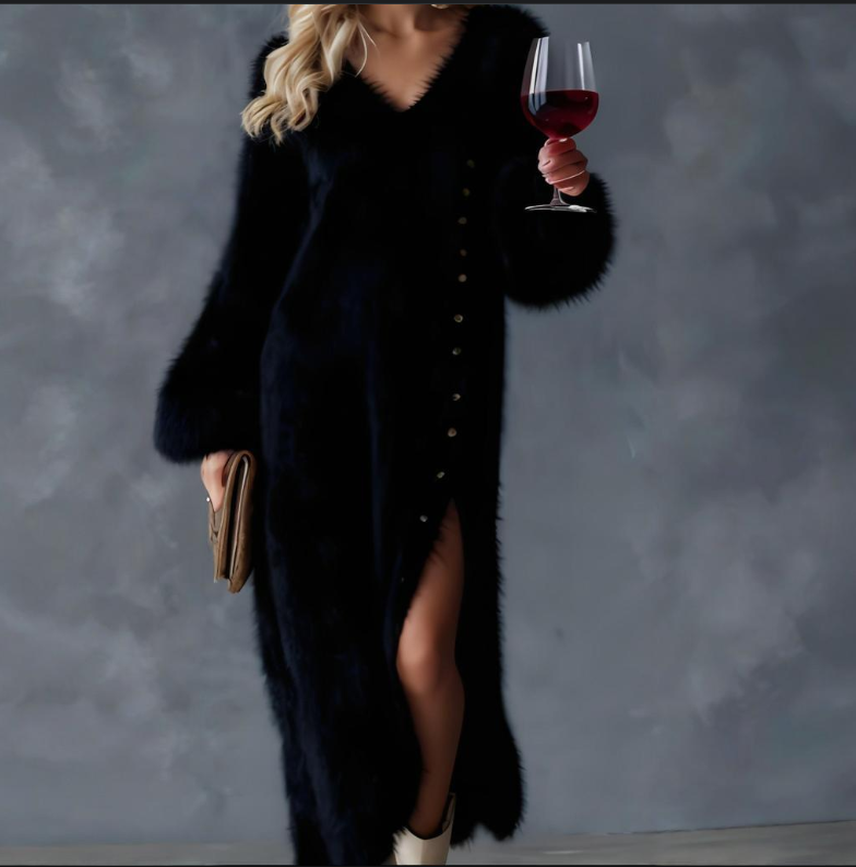 Queliriana long sweater dress, back view