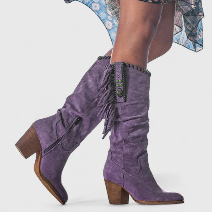 Quinn Orthopedic Suede Heeled Boots – back view
