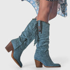 Quinn Orthopedic Suede Heeled Boots – detail view