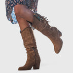 Quinn Orthopedic Suede Heeled Boots – side view