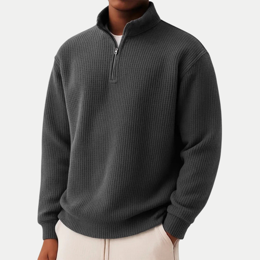 Rafferty Knit Quarter-Zip back view showing fit