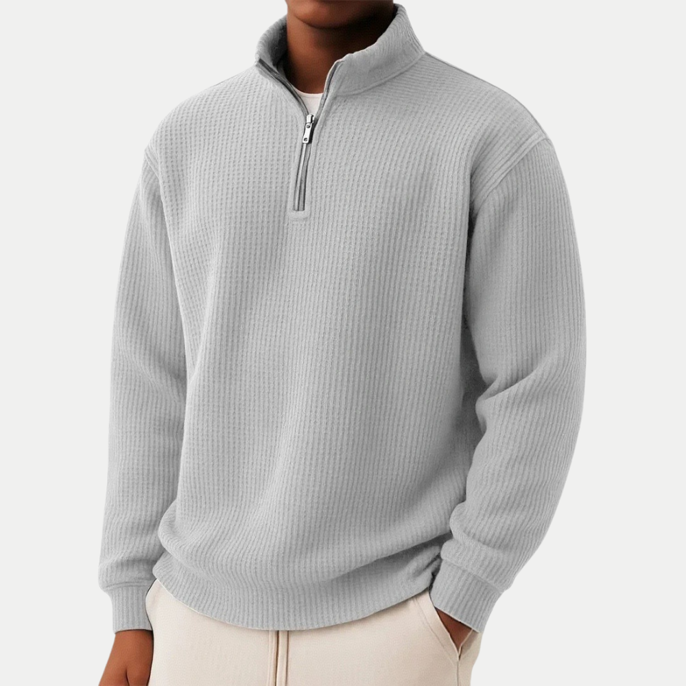 Rafferty Knit Quarter-Zip side profile view