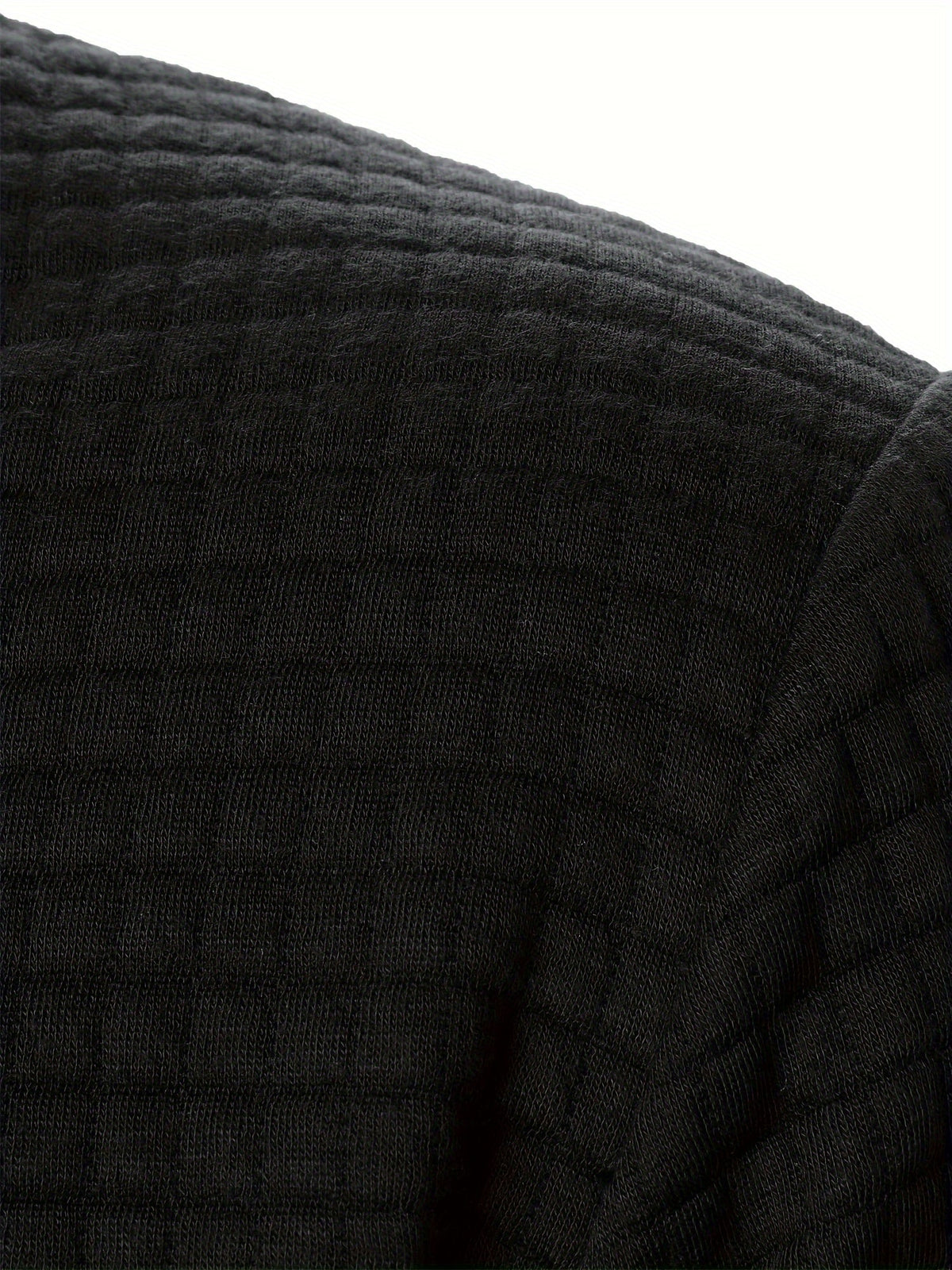 Raymond Textured Quilted Zip-Up Bomber Jacket – Black, fabric close-up