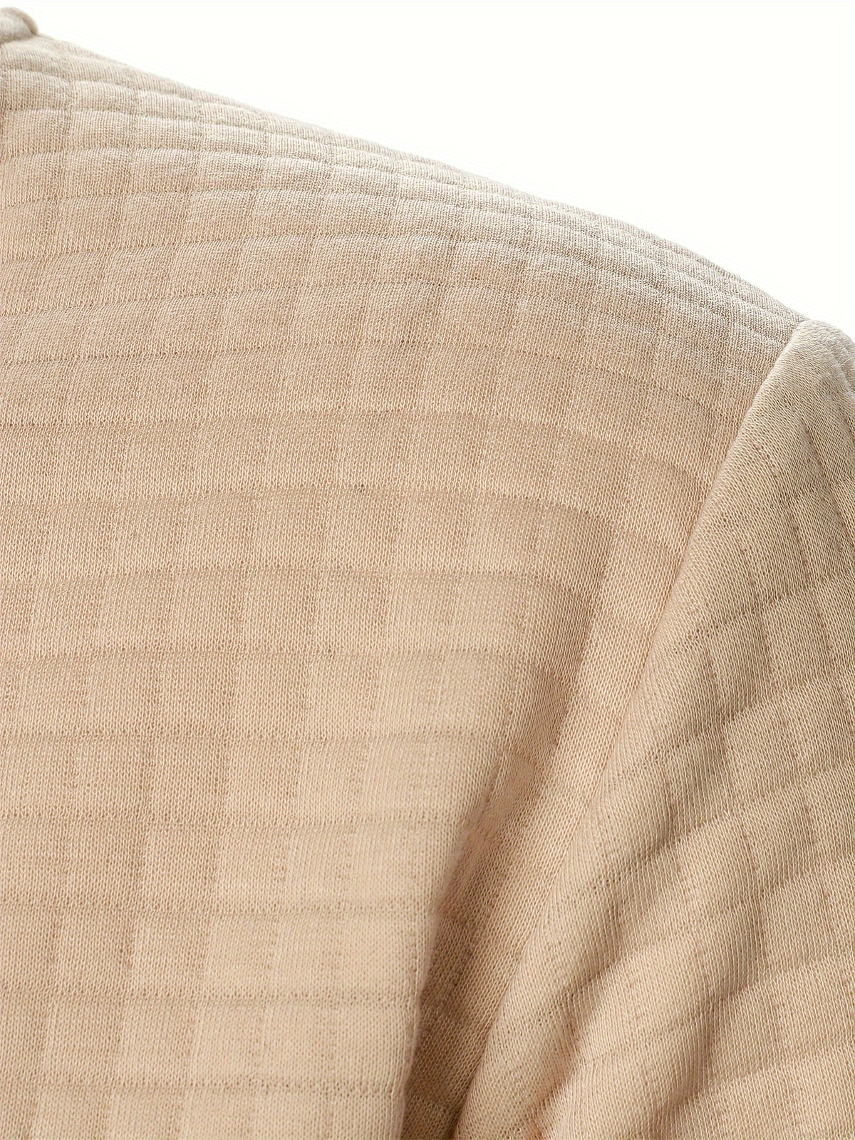 Raymond Textured Quilted Zip-Up Bomber Jacket – Khaki, fabric close-up