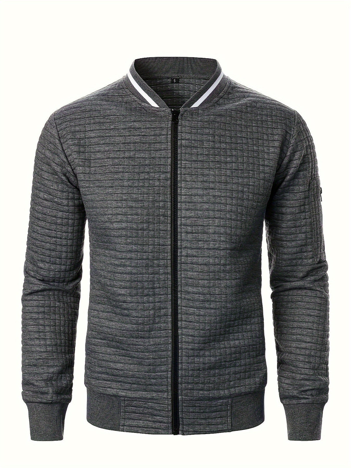 Rayner | Textured Zip-Up Bomber Jacket – front view