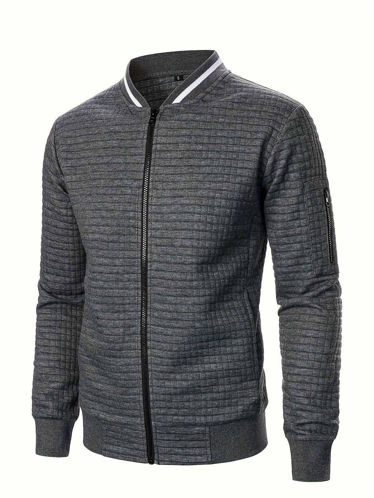 Rayner | Textured Zip-Up Bomber Jacket – front view