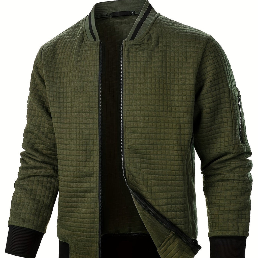 Rayner | Textured Zip-Up Bomber Jacket – front view