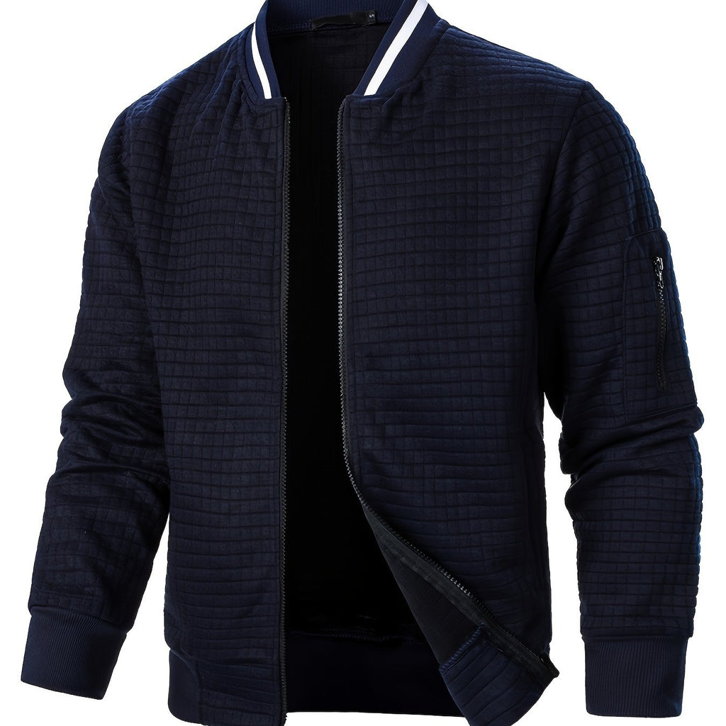 Rayner | Textured Zip-Up Bomber Jacket – front view