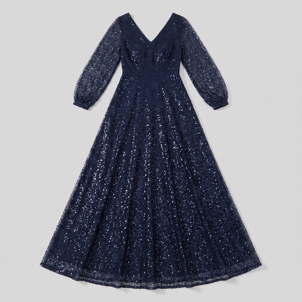 Rayven | Sequin A-Line Gown by Vera Noir – front view