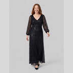 Rayven | Sequin A-Line Gown by Vera Noir – in black