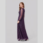 Rayven | Sequin A-Line Gown by Vera Noir – in dark purple