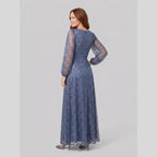 Rayven | Sequin A-Line Gown by Vera Noir – in dusty blue