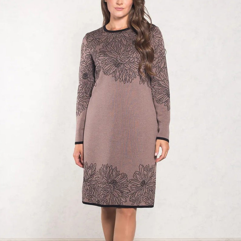Rhoselavessa Printed V-Neck Dress – front view