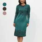 Rhoselavessa Printed V-Neck Dress – front view
