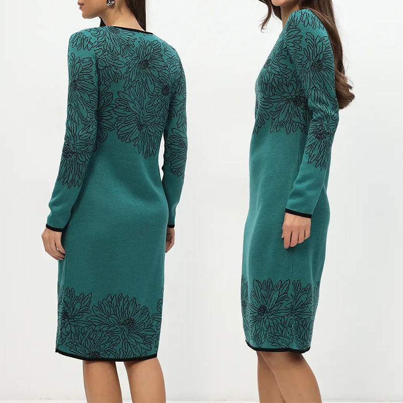Rhoselavessa Printed V-Neck Dress – back view