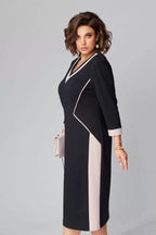 Rhoselivessa Contrast V-Neck Dress – back view