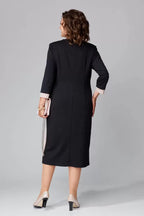Rhoselivessa Contrast V-Neck Dress – styled view