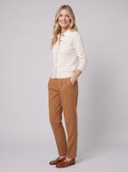 Ridley Wool-Blend Knit Cardigan in ivory – styled view