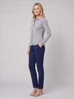 Ridley Wool-Blend Knit Cardigan in grey – styled view