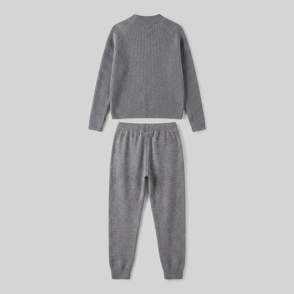 Rina | Ribbed Knit Tracksuit – back view